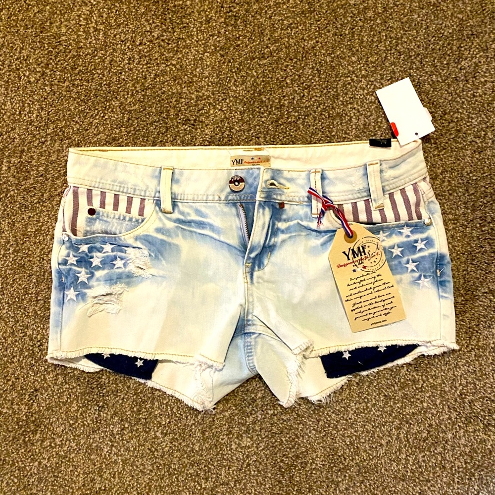 YMI distressed patriotic SHORTS